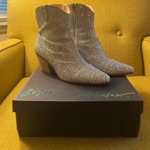 Betsey Johnson, rhinestone women’s boots size 10.